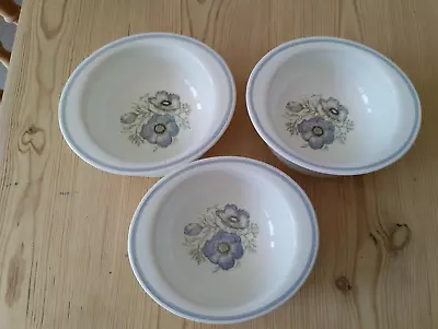 Buy 3 X Preowned Wedgewood   Glen Mist  Soup Bowls White/blue Susie Cooper Style • 8£
