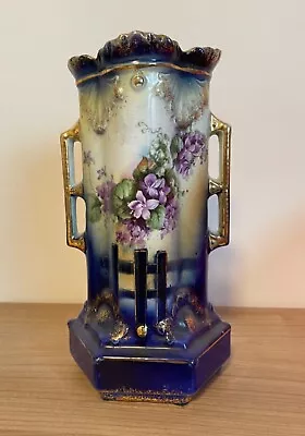 Buy Pair Of Art Nouveau Styled Floral Fence Patterned Minster No. 8 Ceramic Vases • 14£