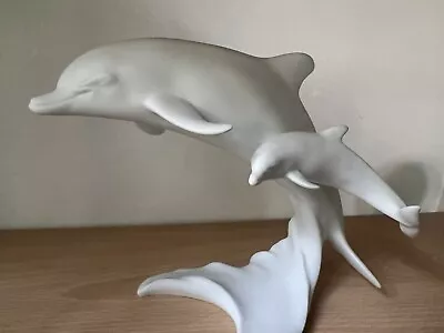 Buy Rare Kaiser Fine Bisque Porcelain Mother And Calf Dolphins • 50£