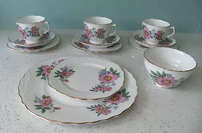 Buy Royal Vale Bone China Cups Saucers Plates 7530 ? Pink Daisies (12 Pieces) • 19.99£