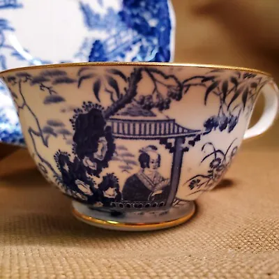 Buy Antique 1914 ROYAL CROWN DERBY - BLUE MIKADO Cup, With Saucer Vtg 1946 • 27.50£