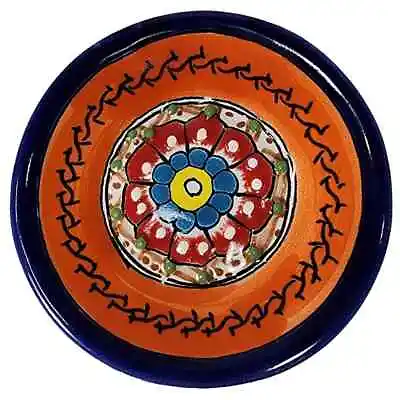 Buy Talavera Hand Painted Mexican Pottery, Small Round Trinket Jewelry Plate Dish  • 17.07£