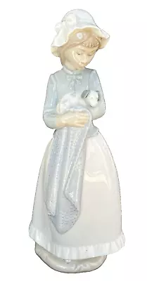 Buy Vintage Lladro Nao 241 Girl Holding Puppy 10  Porcelain Figurine • 38.41£