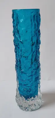 Buy Whitefriars Smaller Sized Finger Bark Art Glass Vase Mid Century Kingfisher Blue • 49.99£
