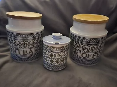Buy X3 Hornsea TAPESTRY Storage Jars Tea, Coffee & Small Sugar Jar Vintage  • 25£