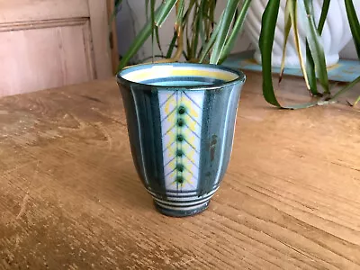 Buy Small 3.1/4  Chevrons Retro Rye Studio Pottery Vessel / Pot • 8£