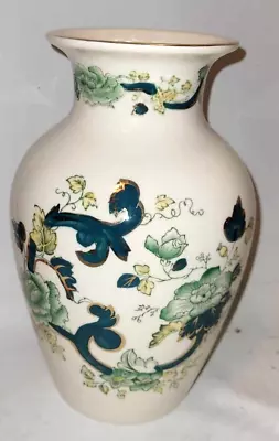 Buy Masons Green Chartreuse Ironstone Flower Vase Hand Painted 8” • 22.99£