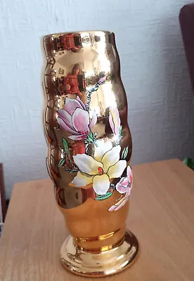 Buy Royal Winton Grimwades Gold-tone Vase - Floral Design - Vintage • 17£