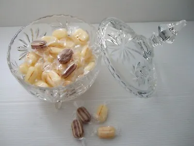 Buy Large Vintage Heavy Crystal Cut Glass 3 Footed Lidded Bon-bon Bow Sweets Dish • 14.99£