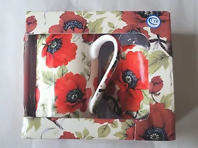 Buy Kent Pottery Poppie Flower Tea/ Coffee Mug W/Lid/Coaster In Box • 16.12£