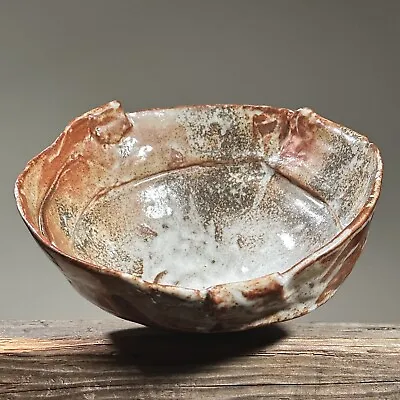 Buy Vintage Brutalist Shino Glazed Hand Built Ceramic Serving Bowl/Organic Modern • 222.42£