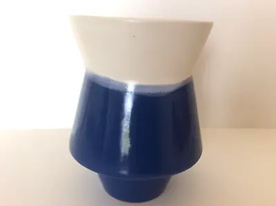 Buy Delft Dutch Modern Blue White Color Block Pottery Vase 8 1/4  Mid Century • 14.22£