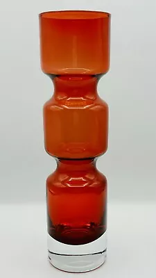 Buy Vintage Aseda, Sweden, Bo Borgstrom, Hooped Red Vase 25.5cm Tall  • 48£