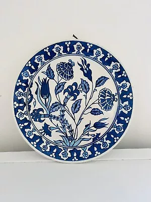 Buy Authentic ALTIN GINI Kutahya Turkish Ceramic Pottery Wall Plate Blue & White • 25£
