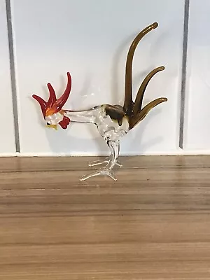 Buy Vintage Art  Glass Cockerel Rooster Figure Ornament * Hand Blown • 12.99£