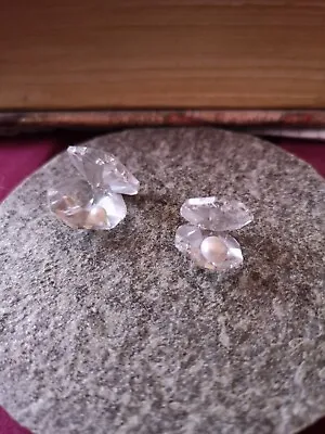 Buy Lead Crystal Oyster Shells Ornaments With Pearls Vintage X 2 • 5£