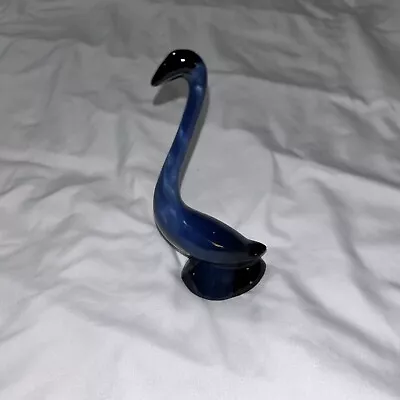 Buy Vtg 6  Blue Mountain Pottery Long Necked Swan Egret Figurine Blue/Black VG • 12.23£