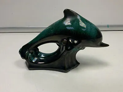 Buy Vintage Blue Mountain Pottery Leaping Dolphin Figurine, Blue Green Glaze • 8.24£