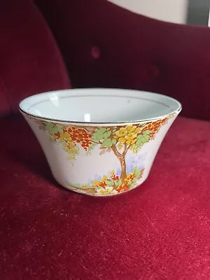 Buy Antique Art Nouveau Deco Tree Bone China Sugar Bowl  Vintage Cottagecore • 4.99£