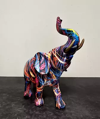 Buy Graffiti Style Elephant Modern Trendy Home Decor Ornament | Gift • 17.95£