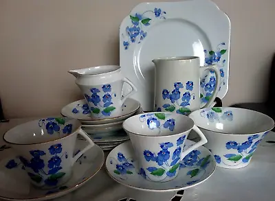 Buy Art Deco English Fine Bone China Colclough Tea Coffee Set Violet Hand Painted • 39£