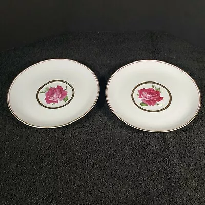 Buy Vintage Pair Thomas Germany Replacement Saucers Pink Rose Gold Accents • 6.41£