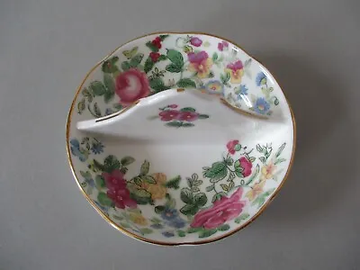 Buy A Crown Staffordshire Fine Bone China Trinket Dish ~ 2 Sections ~ Floral Pattern • 2.95£