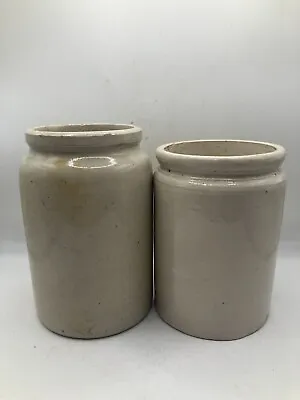 Buy 2 Old Rolled Top Stoneware Jam/marmalade Pots (o) • 10£