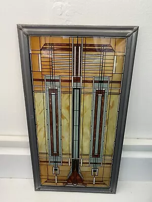 Buy Stained Glass Window Art Or Desk Top Plaque Inspired By Frank Lloyd Wright • 50£
