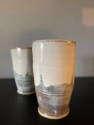 Buy Pair Of Studio Pottery Vases/goblets/beakers • 15£