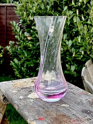 Buy Caithness Pink,White,Clear Bud Vase Vintage Scotland Art Glass 1999s’ • 7£