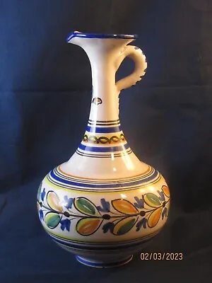 Buy Handpainted Ceramic Pitcher Carafe Vase. Maybe Italian? • 9.56£