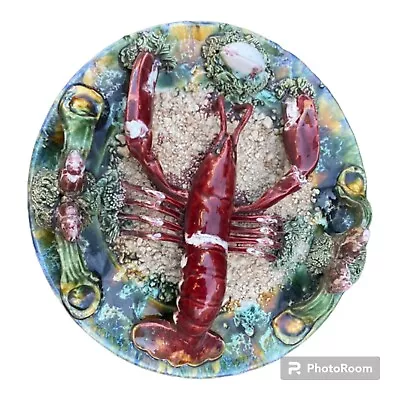 Buy Portugal Majolica Palissy Small Lobster Plate Seafood Crustaceans  • 59£