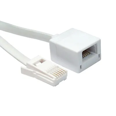 Buy Telephone Extension Cable Fully Wired 6 Pin Male To Female Lead Phone 2m To 20m • 6.99£