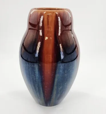 Buy MA&S Michael Andersen & Sons Flambe Glaze Bulbous Vase Brown Denmark 10.25  MCM • 57.77£