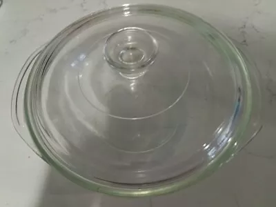Buy Pyrex #024 Clear Glass 2-Quart Handled Mixing Bowl/Casserole Dish With Lid USA • 14.41£