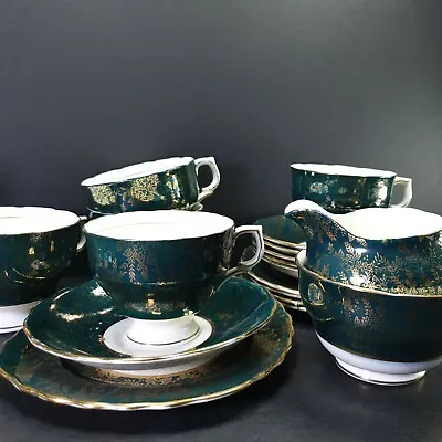 Buy Lovely Part Tea Set Of Colclough Bone China Green Blue Turquoise  • 70£