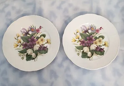 Buy VTG Limoges Set Of 2 Salad Dessert Plates Floral 7.5” White Woven Design Edge • 37.78£