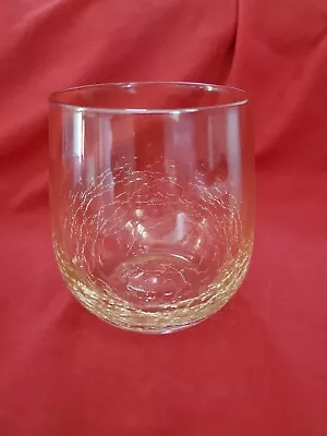 Buy Pier 1 Amber Crackle Golden Luster Double Old Fashioned Stemless Wine Glass • 18.97£