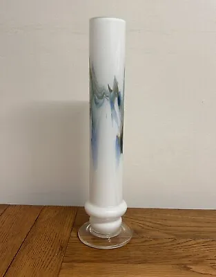 Buy Vase Vintage Retro 1970 Chinese Dalian Glass Snowflake Multicoloured Tall • 11.99£