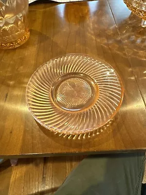 Buy 2 Vintage Pink Depression Glass Diana Swirl Small Plate - Federal Glass • 19£