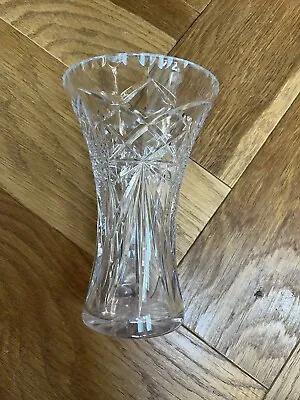 Buy Vintage Heavy Lead Crystal Deep Cut Glass Vase H20cm 1.24kg • 10£