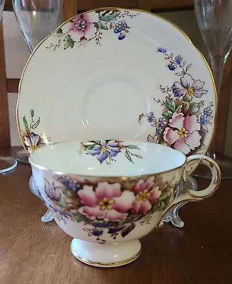 Buy Melba Bone Demitasse China Cup And Saucer England Antique Floral Pattern • 14.38£