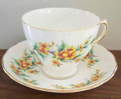 Buy  Colclough  Royal Vale Bone China Made In England Cup & Saucer Yellow Floral  • 11.57£