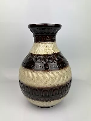 Buy Vintage Bay Keramik West German Pottery Vase Lava Glaze 12” Tall - Brown & White • 25.95£