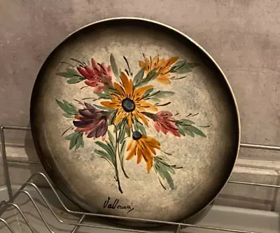 Buy Vintage VALLAURIS French Art Pottery Wall Hanging Floral Plate 10  Signed • 12.64£