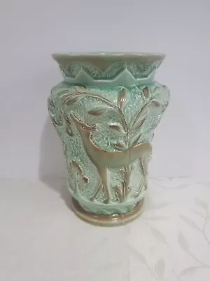 Buy Vintage Burleigh Ware Embossed Deers Decorative Vase In Fantastic Condition  • 33.99£