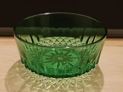 Buy Arcoroc Emerald Green Glass Bowl; Diamond / Star Design; 12.5 Cms Diameter • 4.99£