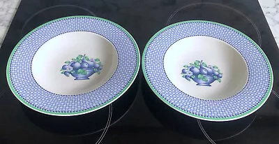 Buy Villeroy & Boch - Provence Cassis - Blue And White - Rimmed Bowls - Size: 9 1/2  • 16£