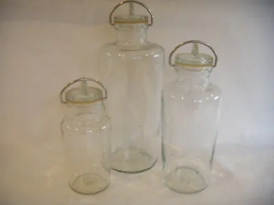 Buy Vintage Ole Palsby Riihimaen Lasi Storage Jars 1L 1/2L 1/4L Finnish Design Glass • 125£